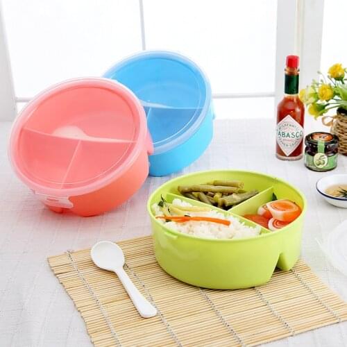 New Cutlery Plastic Lunch Food BOWL Bento Storage With Spoon For Kids Microwave Bowl Food Container Plate Dinner Set Lunchbox