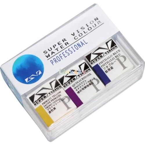 Super Vision Three primary solid watercolor pigment ,Studio / professional level,Environmental experience box set ,Art supplies
