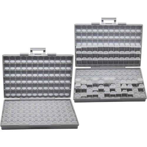 AideTek 2 units of Resistor Capacitor Electronics SMD Storage Cases & Organize 0603 0402 0805 1206 plastics toolbox 2BOXALL