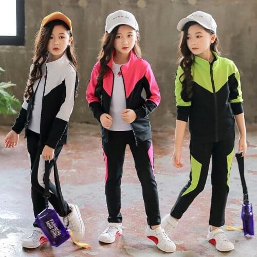 Spring Autumn Girls Clothing Set New Children Sports Suit Long Sleeve Girls Tracksuits for Kids Clothes 4 6 8 10 12 13 Years