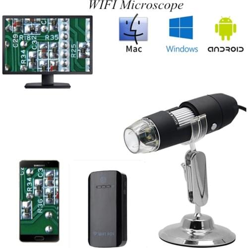 WIFI 1600X USB Microscope For Science Inspection CMOS Borescope Handheld Endoscope