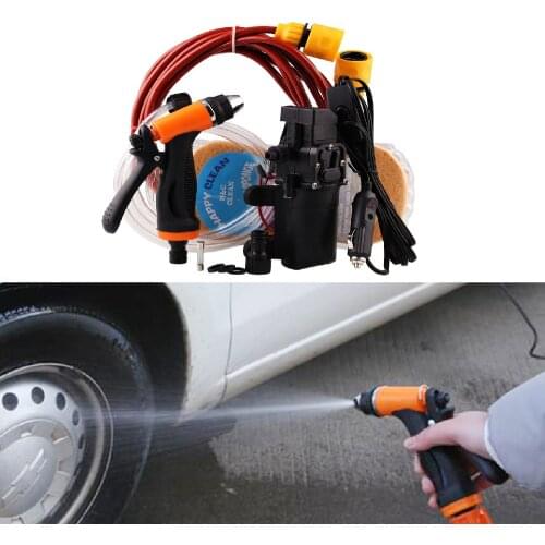 1 Set 12V Portable Car Washer Gun Pump High Pressure Spray Washing Machine Car Cleaning For Car Wash Auto Care Kit Rubber