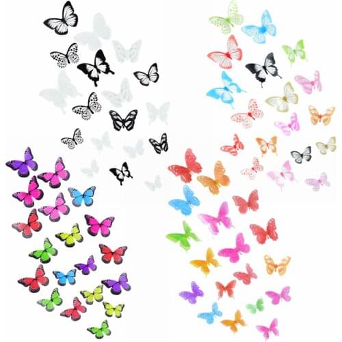 1 Sheet 3D Butterfly Wall Sticker Multicolor Butterflies Stickers Art Decal Wedding Home Living Room Wall Decoration Kids Favors