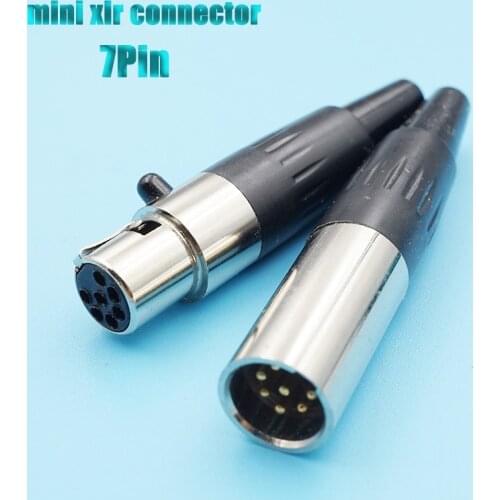 1pcs 7Pin Copper Needle Mini Xlr Connector Male Plug Mini Aviation Mic Microphone Female Socket Adapter Replacement Parts