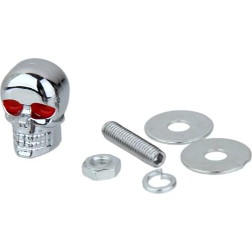 10pcs Skull Head Motorcycle Windshield License Plate Frame Screws Bolts DIY