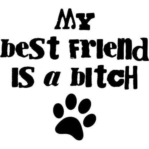 12.8cm*11.4cm My Best Friend Is A Bitch Fashion Car Sticker Vinyl S4-0579