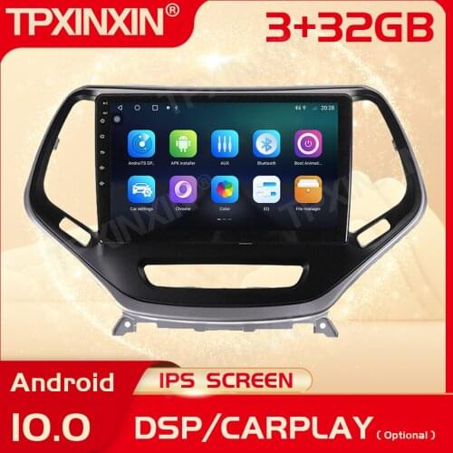 2 Din Carplay Android Radio Receiver Multimedia Stereo For JEEP Cherokee 2015 2016 2017 2018 2019 GPS Video Recorder Head Unit