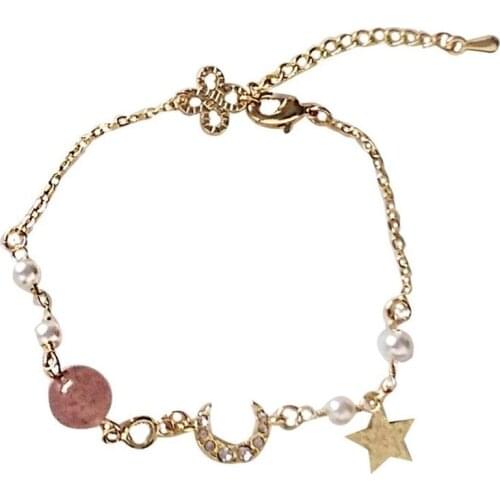2021 Wholesale New Hot Sale Moon Star Bracelet Womens Valentines Day Gift Jewelry for Tanabata