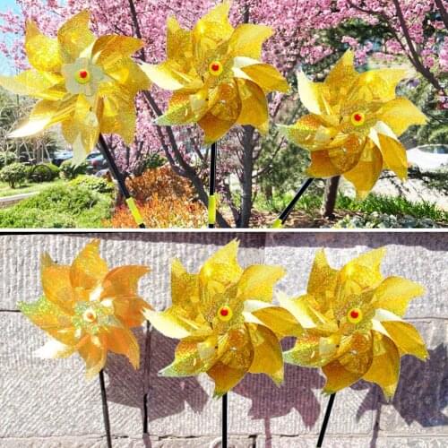 5Pcs Anti-birds Pinwheels Reflective Windmill Repellents for Scaring Birds Away from Garden Yard Lawn Farm
