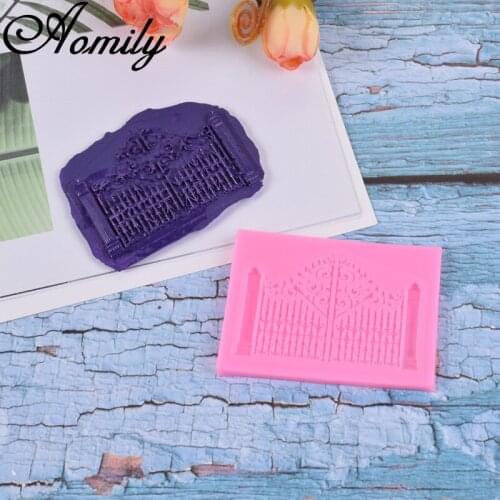 Amoliy European Retro Fence Door Silicone Mold Fondant Cake Mold Cake Decorating Tools SugarCraft Chocolate Molds Baking Tools