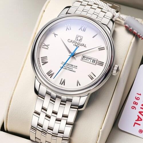 Reloj Hombre CARNIVAL Brand Gold Automatic Watch Men Luxury Waterproof Sapphire Business Mechanical Wristwatch 2021 Montre Homme