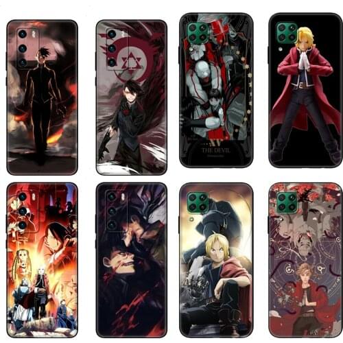 Black tpu Case For Huawei P30 Lite P30 Pro P40 Case For Huawei P40 LITE E P Smart Case Cover Fullmetal Alchemist Brotherhood