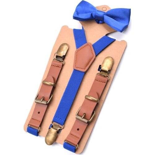 Childrens Sling Clip Bow Tie Set Retro Suspender Clip Boys and Girls Sling Performance Accessories Suspenders Kids Sling