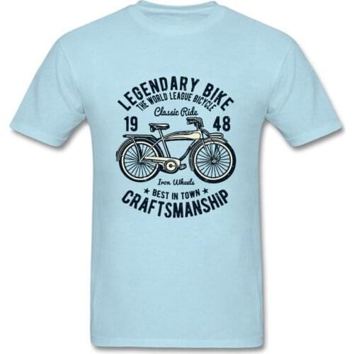 Custom Rider T Shirt For Men Legendary Bike T-shirt 2019 New Light Blue Tshirt Male Classic Tops Letter Tees Slim Fit Streetwear