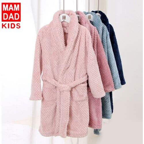 Toddler Kids Bathrobe 2020 Autumn And Winter Flannel Soft Robes For Boys And Girls Children Pajamas Big Kids Thicken Nightgown