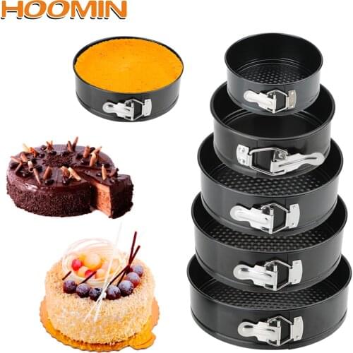 HOOMIN Removable Bottom Non-Stick Metal Bake Mould Round Cake Pan Bakeware Carbon Steel Cakes Molds Kitchen Accessories