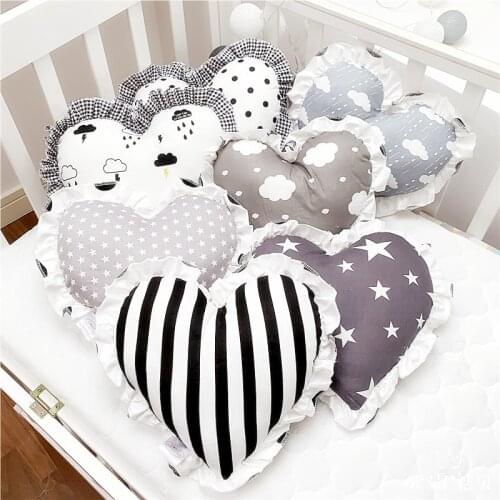 INS Nordic Baby Pillow Anti-bending Cotton Baby Small Pillow Mini Comfort Heart-shaped Cushion Baby Room Decoration
