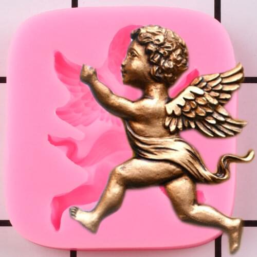 Angel Silicone Mold Cupcake Topper Fondant Mold Baby Birthday Cake Decorating Tools Candy Polymer Clay Chocolate Gumpaste Moulds
