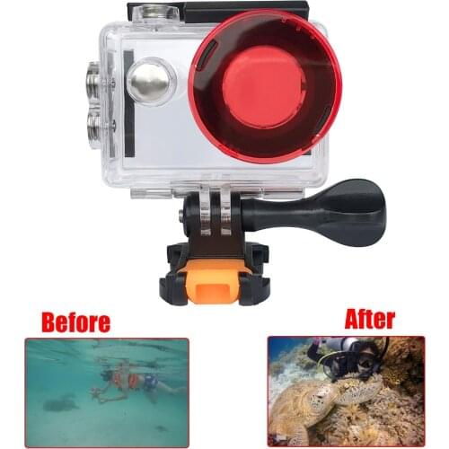 Red Diving Filter for h9 h9r h8r v8s h3r w9s w9 Camera Waterproof Case Red Filter Lens Cap For H9 camera Accessories
