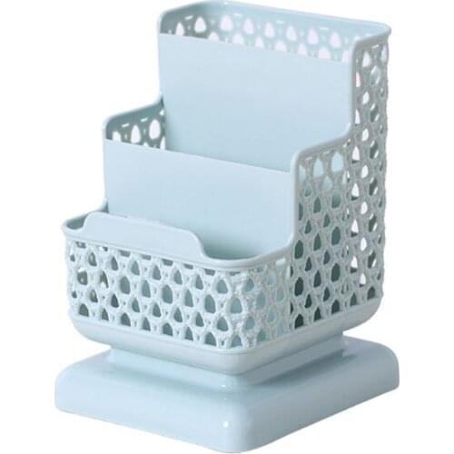 Creative Rattan Plastic Pen Holder Multifunctional Hollow Desktop Office Stationery Pencil Container Case