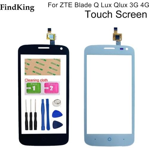 Mobile Phone Touch Screen For ZTE Blade Q Lux / Qlux 3G 4G TouchScreen Touch Screen Panel Digitizer Repair Parts Tools Adhesive