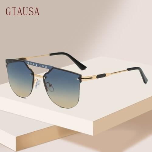 GIAUSA Fashion one piece Sunglasses European and American personality womens Sunglasses trend Sunglasses night vision glasses