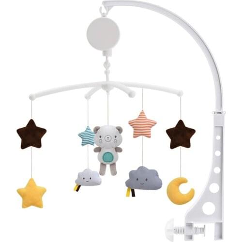 Musical Baby Crib Mobile Toy Infant Bedbell Rattle Toy Rotating Bedside Bell Baby Comfort Cloth Toy Musical Baby Crib Mobile Toy