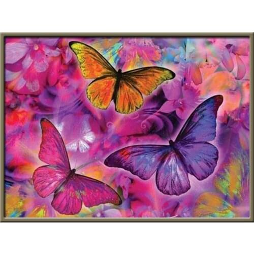 Butterfly Flower Pre-Printed 11CT Cross-Stitch Embroidery Complete Kit DMC Threads Craft Handiwork Knitting Wholesale