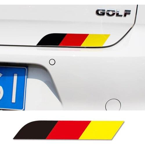 Germany Flag Color Side Skirt Sticker Rear Trunk Decal For Volkswagen VW All Model Golf Polo Bora Passat CC Touran Tiguan