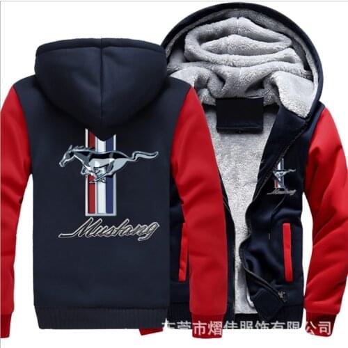 NEW For MUSTANG chaos fleece cotton coats Liberalism winter zipper Print Mens Hoodies Jacket MC Thicken Sweaterwear