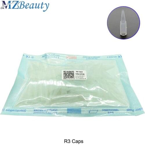 100pcs Disposable Tattoo Permanent makeup machine needle tips Traditional needle caps 3RL needle cap Sterilized tattoo supplies