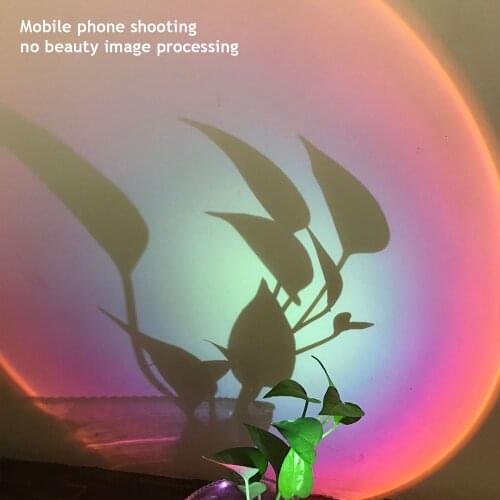 Lampe de Projection de coucher de soleil arc-en-ciel, Rotation de 180 degrés, pour la maison, fête, salon, chambre à coucher