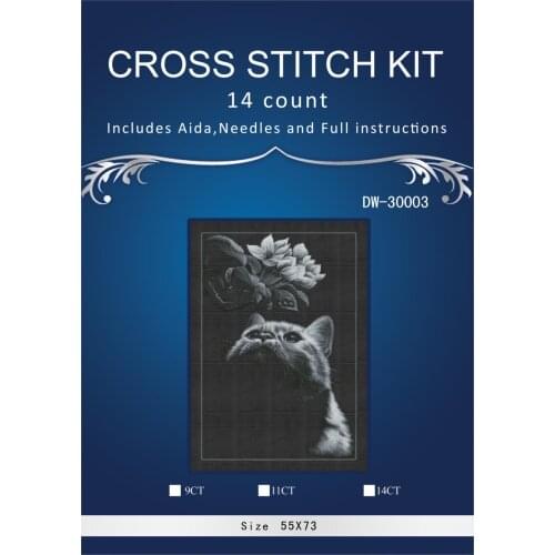 ONEROOM Black cat similar dmc threads Cross Stitch Embroidery Kits 14CT Cotton Thread Painting DIY Needlework DMC