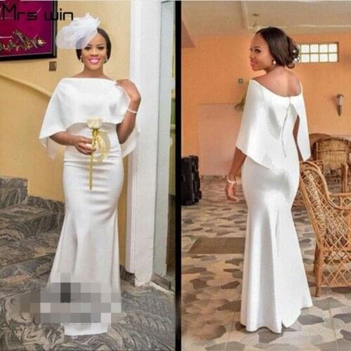 Mrs win Bridesmaid Dress Under 50 Shawl Elegant Vestido Madrinha Off Shoulder Mermaid Long Wedding Party Dresses for Girls HR053