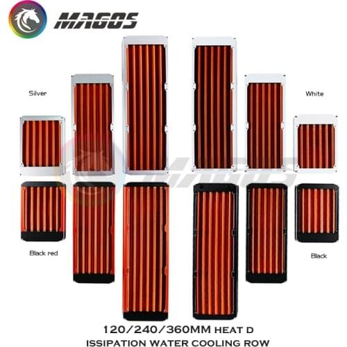 New Arrival Full Copper Water Cooling Radiator 120 240 360 Red Fin Copper Water-Board Cold Row