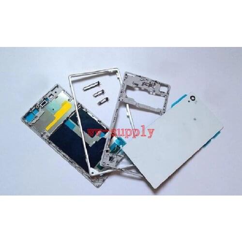 Full Housing Front Chassis + Middle Frame + Back Battery Case + Port Cover + Sticker for Sony Xperia Z1 L39H C6902 C6903 C6906