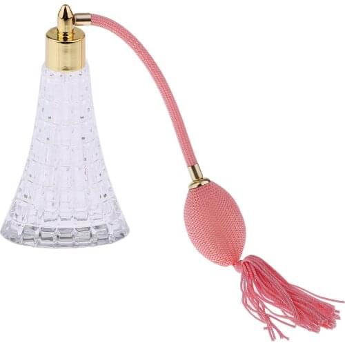 Clear Crystal Elegant Glass Empty Refillable Perfumes Bottle with Spray Atomizer 100ML Perfect Gift for your Friends Purple