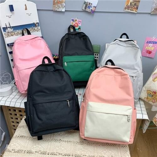 Fashion Women Backpack Summer New Casual Solid Color Large Capacity School Bags For Girls Waterproof Travel Backpacks Mochila