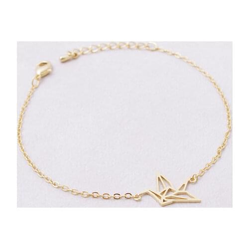 Shuangshuo Link Chain Animal Origami Crane Bracelet for Women Fashion Animal Bird Chram Bracelets Party Gift 2017