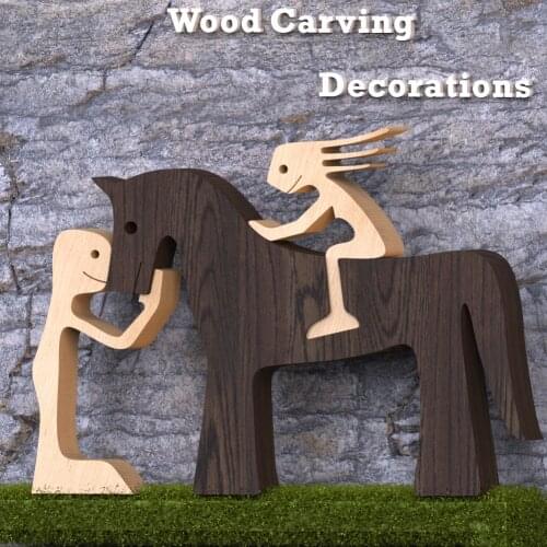 Handmade Sculpture Cat Craft Figurine Desktop Animal Ornaments Table Ornament ECO Gift Wooden Art Crafts ecoracion del hogar