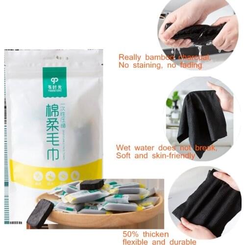 Black Compressed TowelSoftDurable, Travel Camping Home Bathroom Beauty Salon Hand Towels,Just Add Water，Reusable Towels for