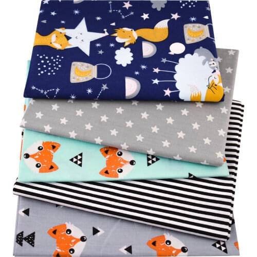 Booksew 100% Cotton Twill Fabric Quilting Doll Baby Patchwork Fox Animal Design Home Textile Fat Quarter Sewing Cloth Tecido CM