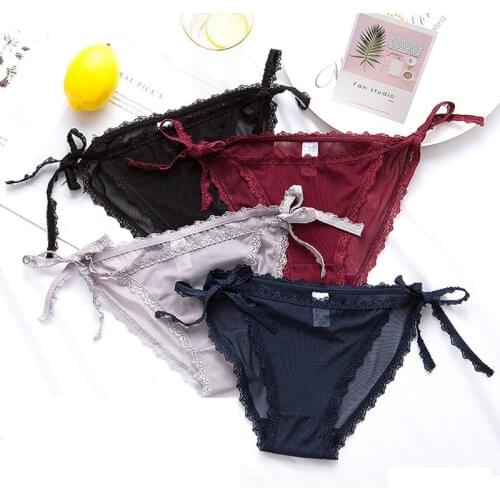 New Underwear 6pc/lot lace lovely T panties solid Low Waist Briefs Young Girl Pants children 12-20y students Teenagers
