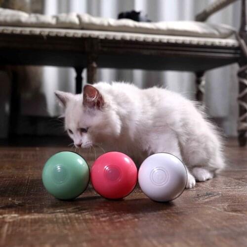 Smart Interactive Cat Toy Ball Automatic Rolling Ball USB Rechargeable Cat Light Toy 360 Degree Self Rotating Ball for Pet Cat