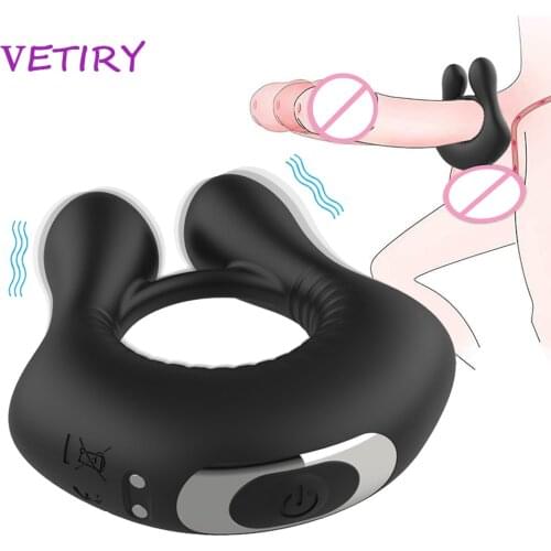 Vibrator Penis Ring Couple Lover Time Delay Ring Delay Ejaculation Sex Toys for Men Erection Cock Ring Clitoris Stimulation