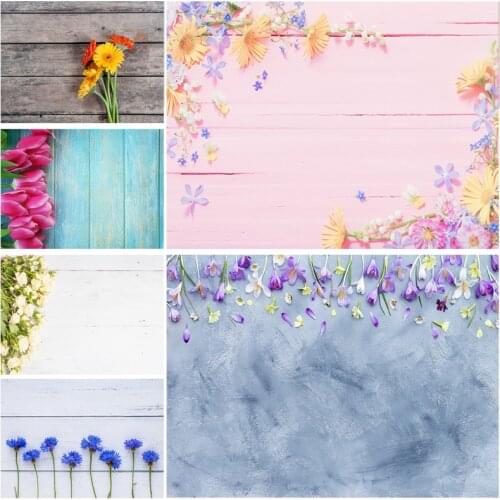 Vinyl Custom Photography Backdrops Props Flower Wood Planks Photo Studio Background 2183 KLZ-10