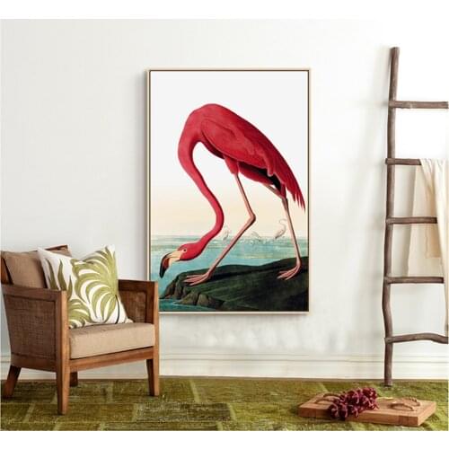 Flamingo Brightly Painted Canvas Print Painting Poster Wall Art Picture For Living Room Home Decoration Frame Not Include LZ639