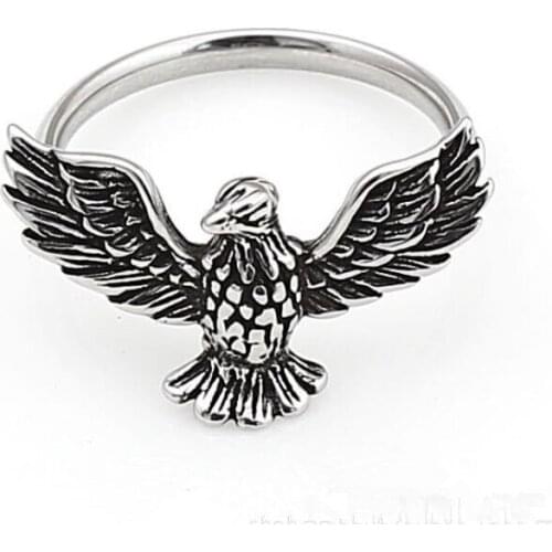 Size 4~9 Cute Live to Ride Eagle Ladies Ring 316L Stainless Steel Jewelry Biker Band Ring