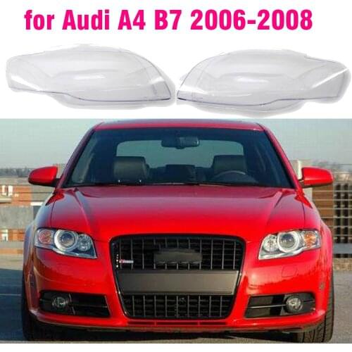 1pcs Car Front Headlight Lens Cover For Audi A4 B7 S4 RS4 2006 2007 2008 Auto Lampshade Covers