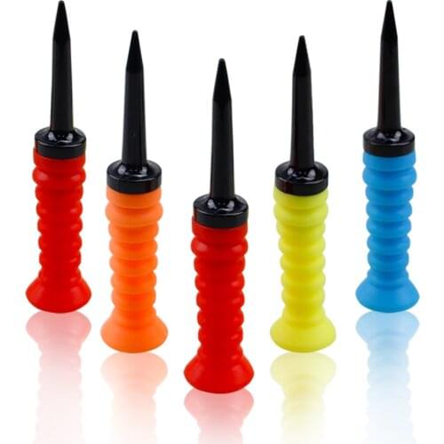 5 Pieces Elastic Rubber Golf Tees Plastic Durable Accessories